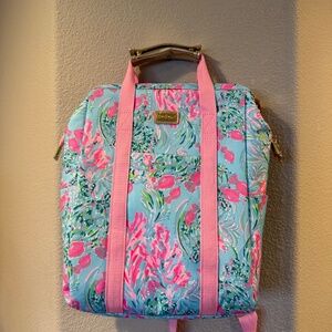 Lilly Pulitzer Insulated Backpack Cooler Bag Best Fishes Pink Convertible